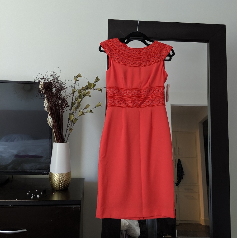 Katherine Kelly Bright Orange Dress